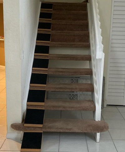 StairWedge™ – Tread Grooved Design! Dog Ramp for Small Dogs – Versatile Stair Ramp for Any Staircase
