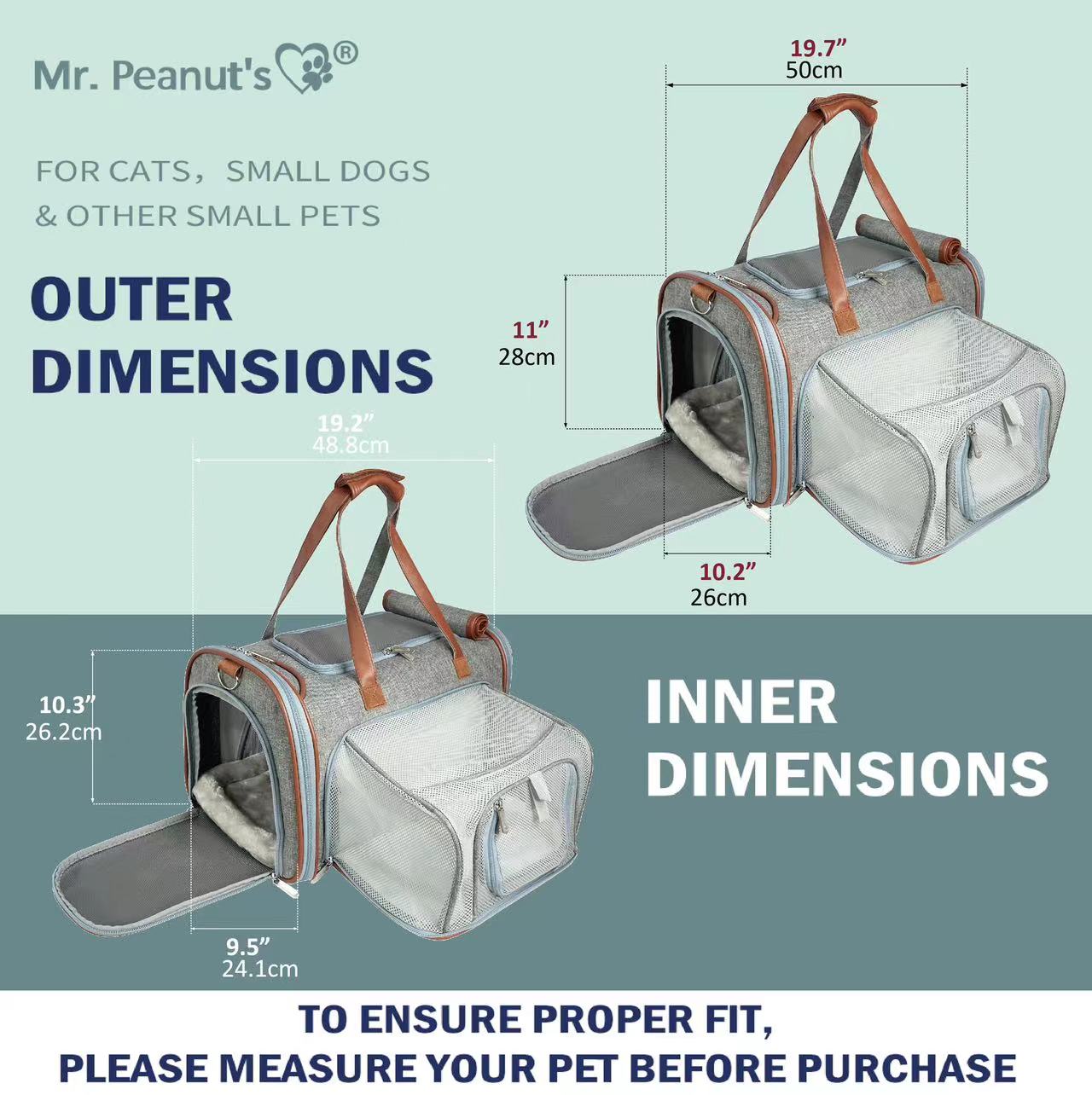 Mr. Peanut's Gold Series Big Apple XL Size Airline Compliant Expandable Pet Carrier